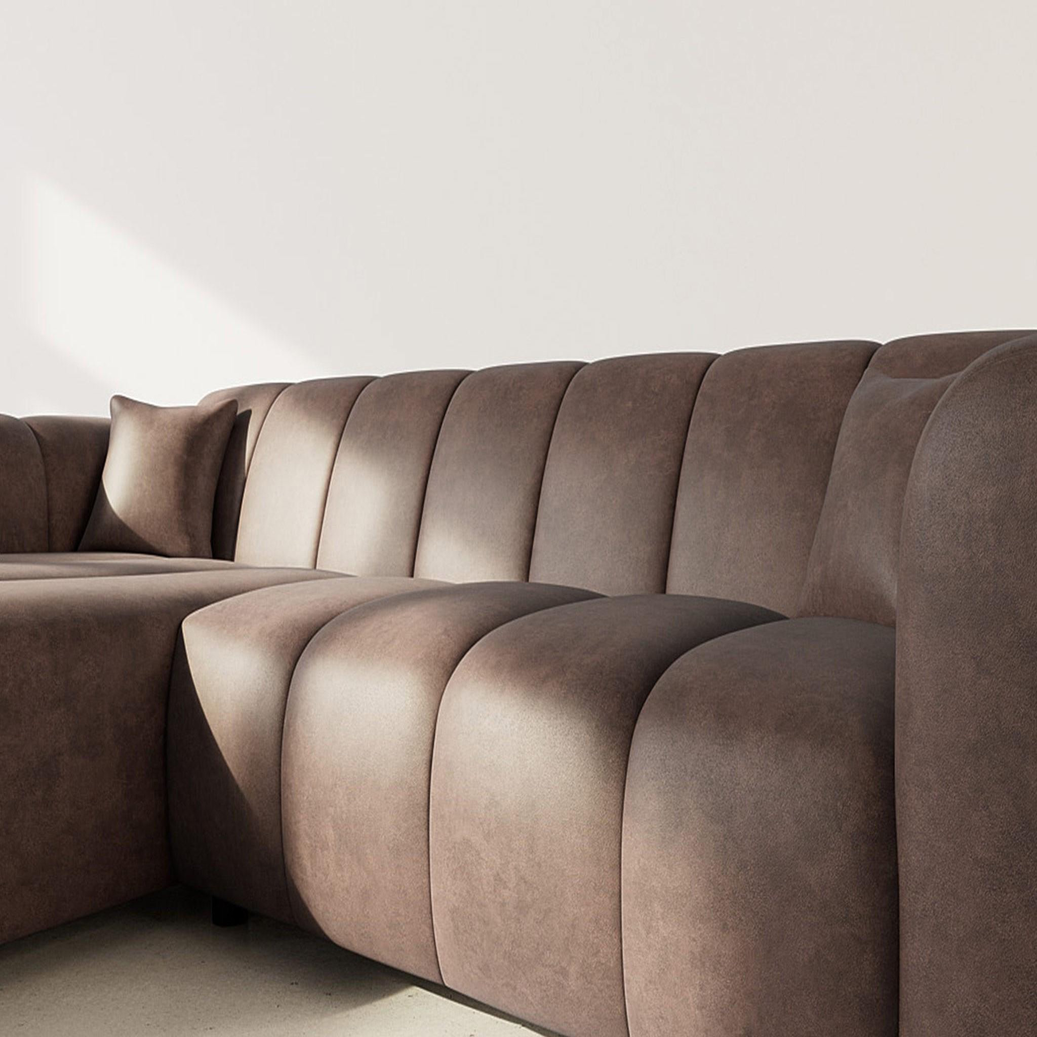 Voir la diapositive 4 : BEST MOBILIER Curtis - canapé d'angle gauche 4 places en simili
