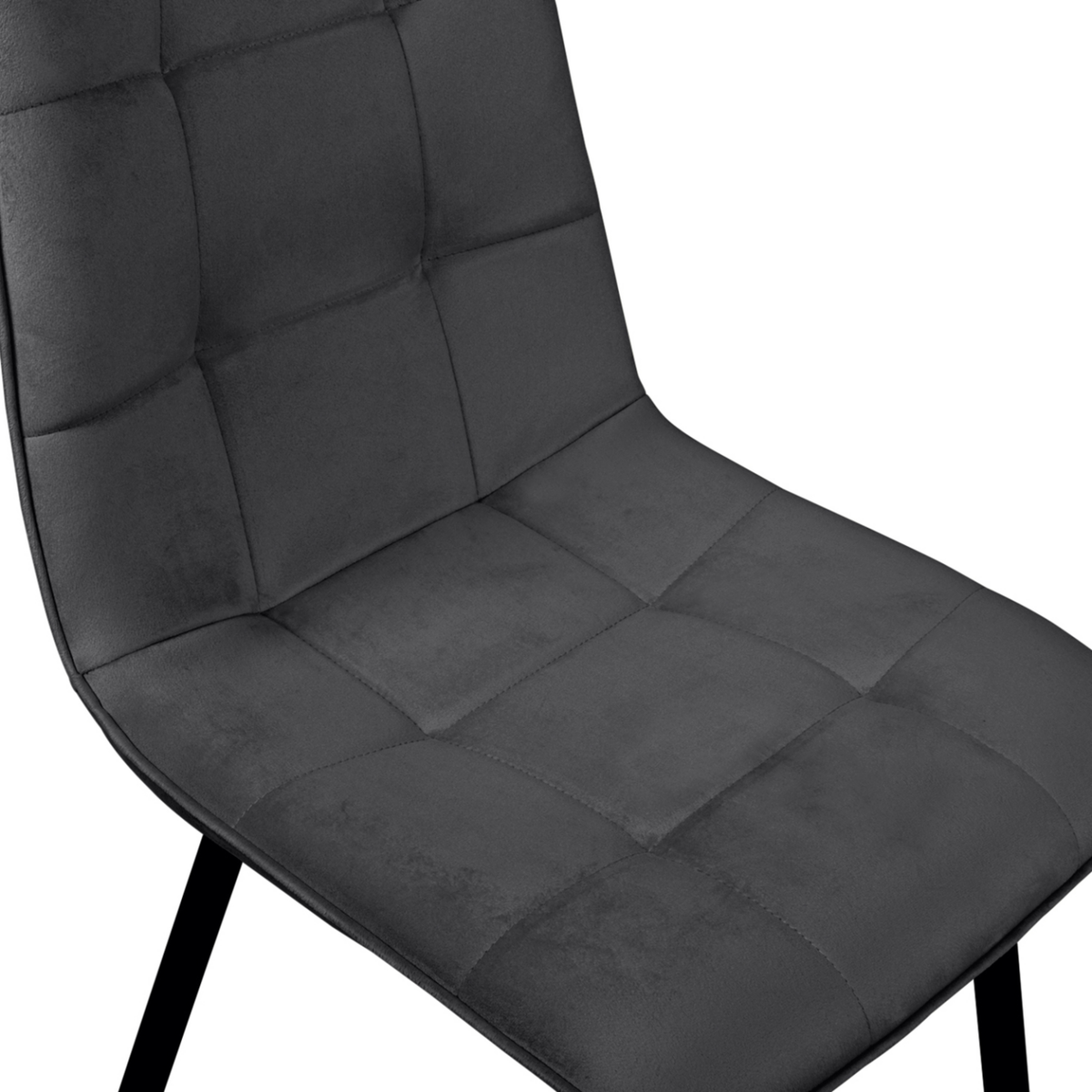 ID MARKET Lot de 6 chaises MILA en velours mix color pastel bleu x2, gris foncé x2, gris clair, rose