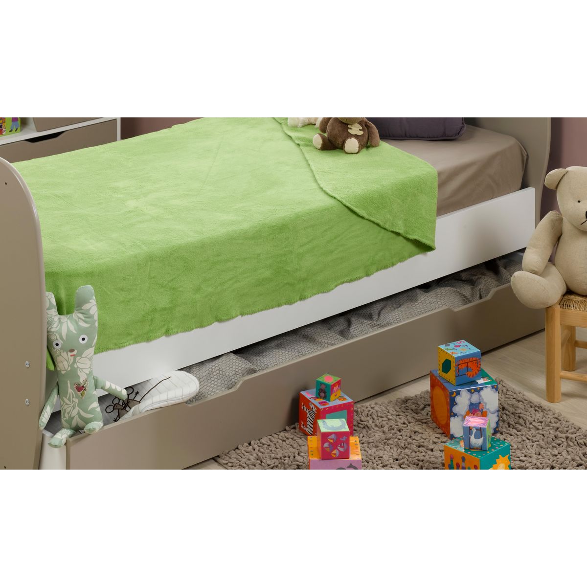 Lit bébé combiné 70x140 cm MOON évolutif 90x190 cm