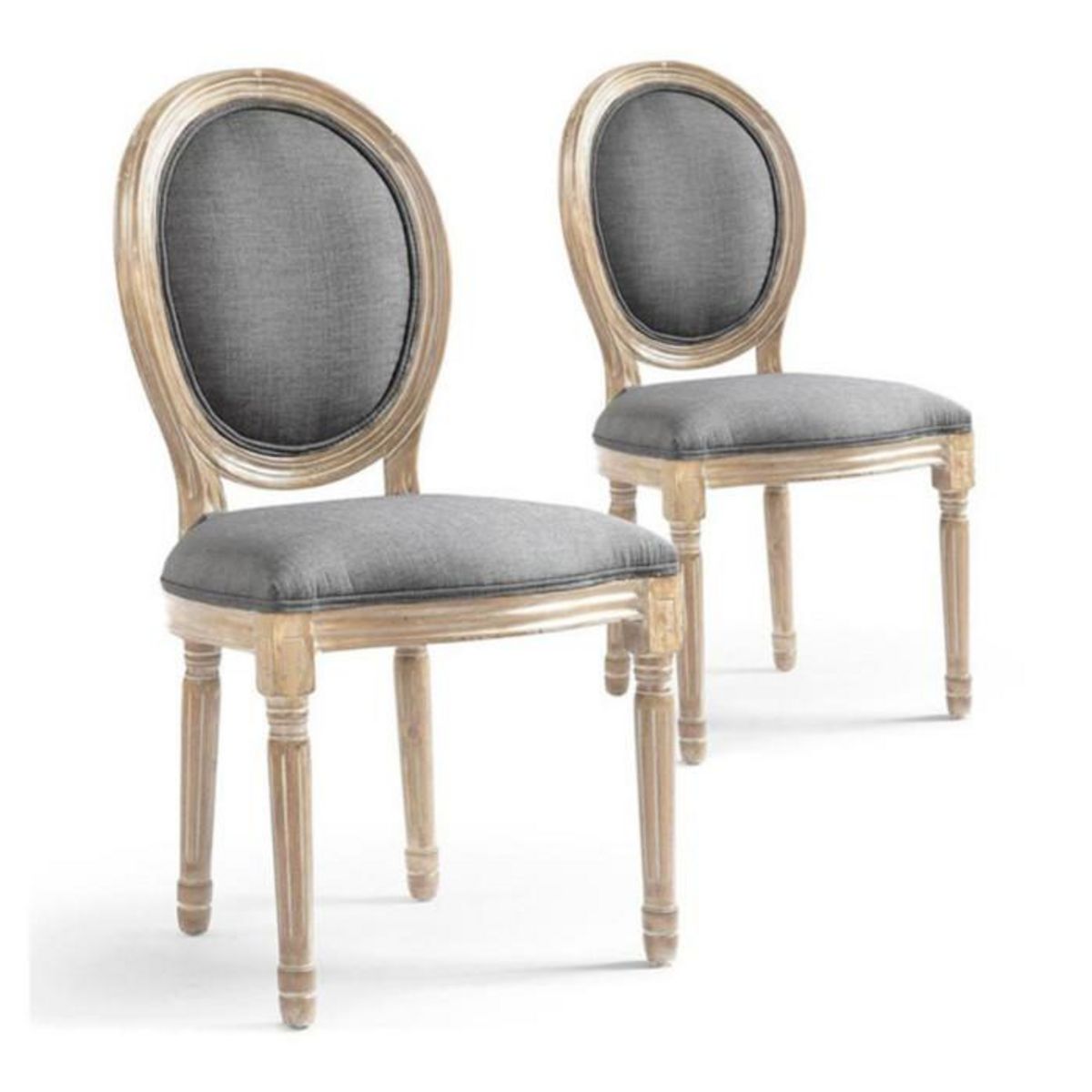 Paris Prix Lot de 20 Chaises Médaillon Tissu  Versailles  96cm Gris Clair