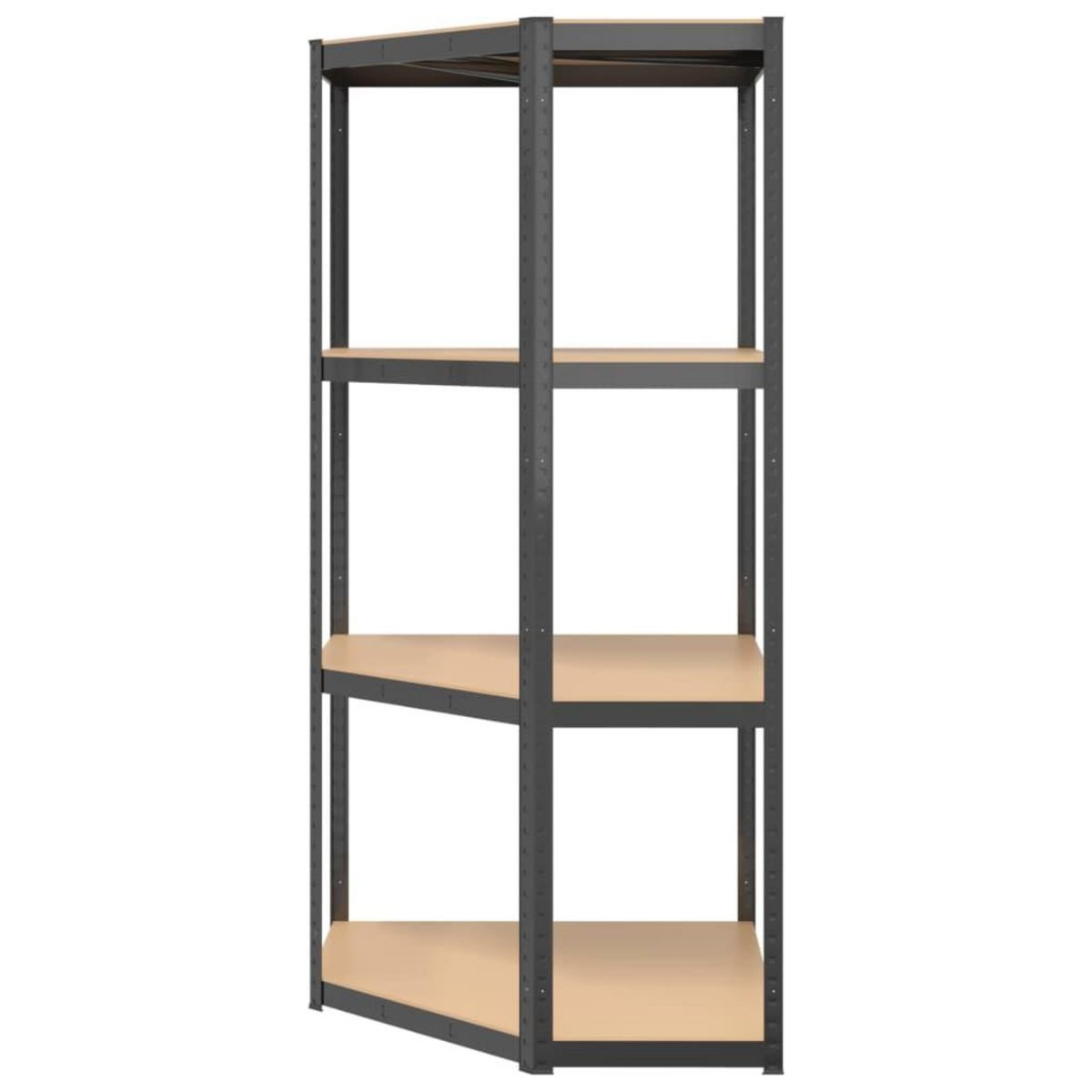 VIDAXL Etagere d'angle a 4 niveaux Anthracite Acier bois d'ingenierie