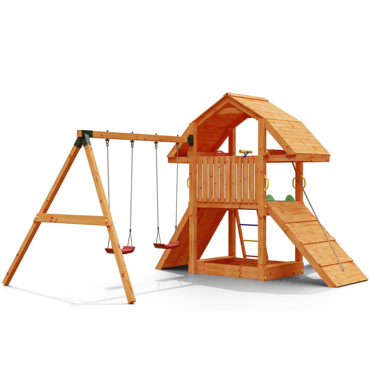 Fungoo Aire de jeux Buffalo avec balançoire double - Fungoo