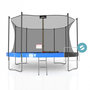 Voir la diapositive 1 : JUMP4FUN Trampoline extérieur Classique ø 427 cm- 14FT- Filet intérieur, Matelas de protection réversible et Echelle