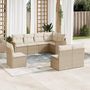 Voir la diapositive 1 : VIDAXL Salon de jardin avec coussins 8 pcs beige resine tressee