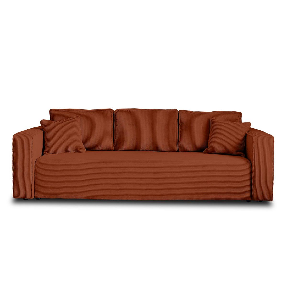 BEST MOBILIER Topaze - canapé 3 places - convertible avec coffre - en velours côtelé