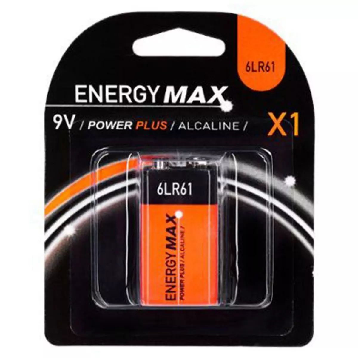 ENERGY MAX Pile 6LR61  Alcaline  4cm Orange
