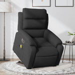 VIDAXL Fauteuil inclinable de massage electrique Noir Tissu