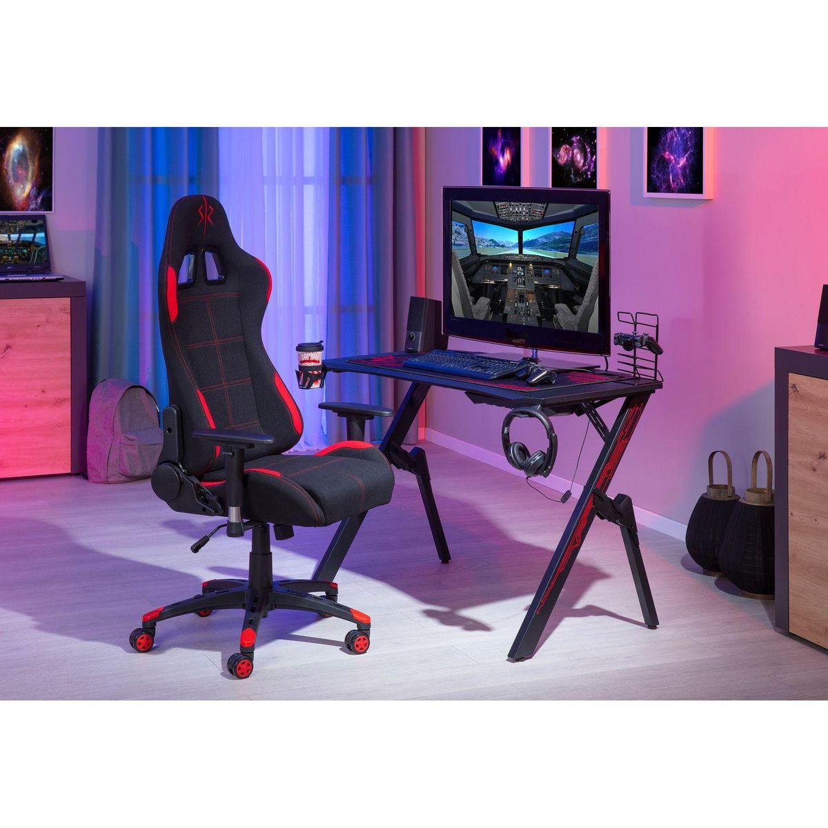 Fauteuil de bureau gamer pivotant ajustable en hauteur RACING