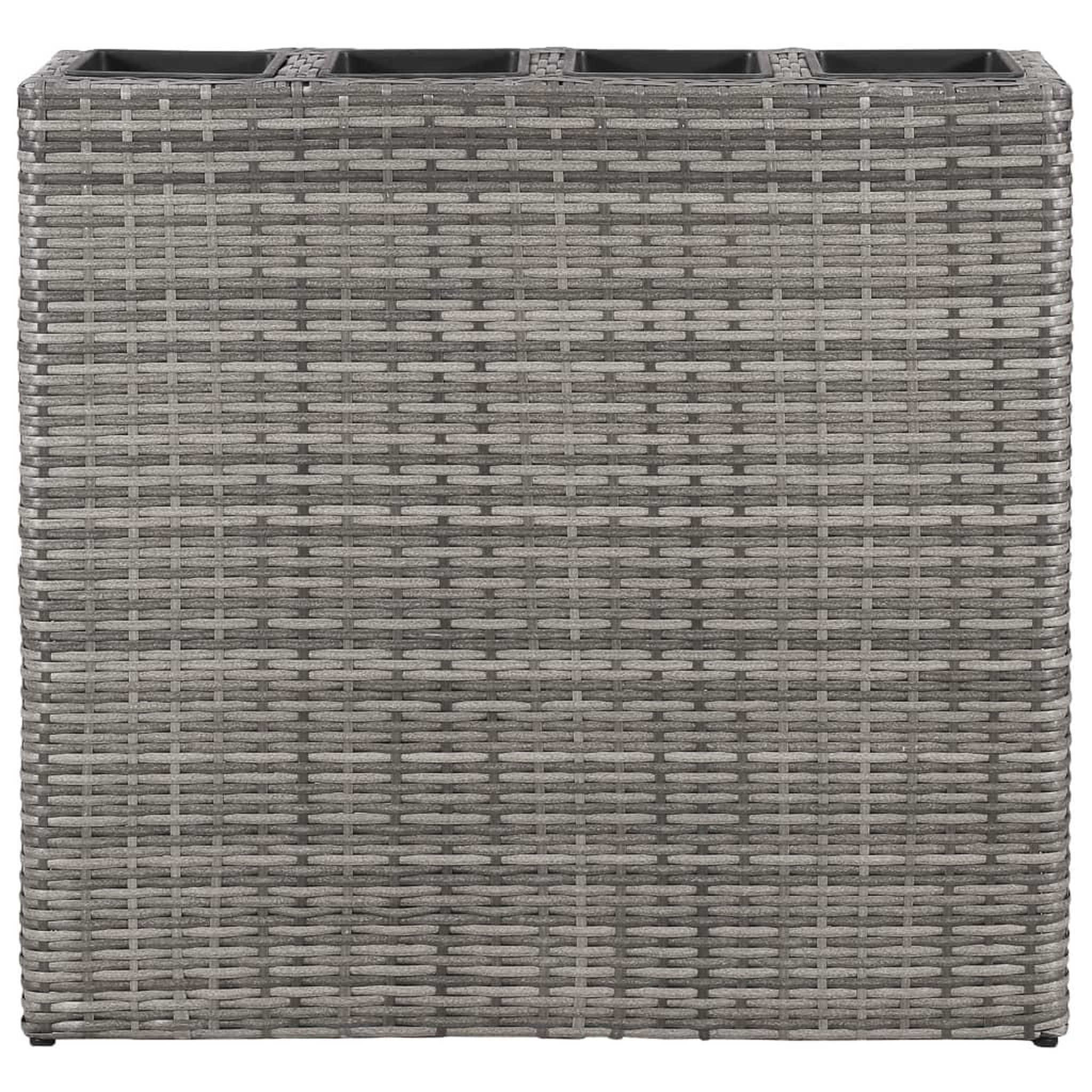 Voir la diapositive 3 : VIDAXL Lit sureleve de jardin avec 4 pots Resine tressee Gris