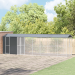 VIDAXL volière avec extension anthracite 210x838x247 cm acier