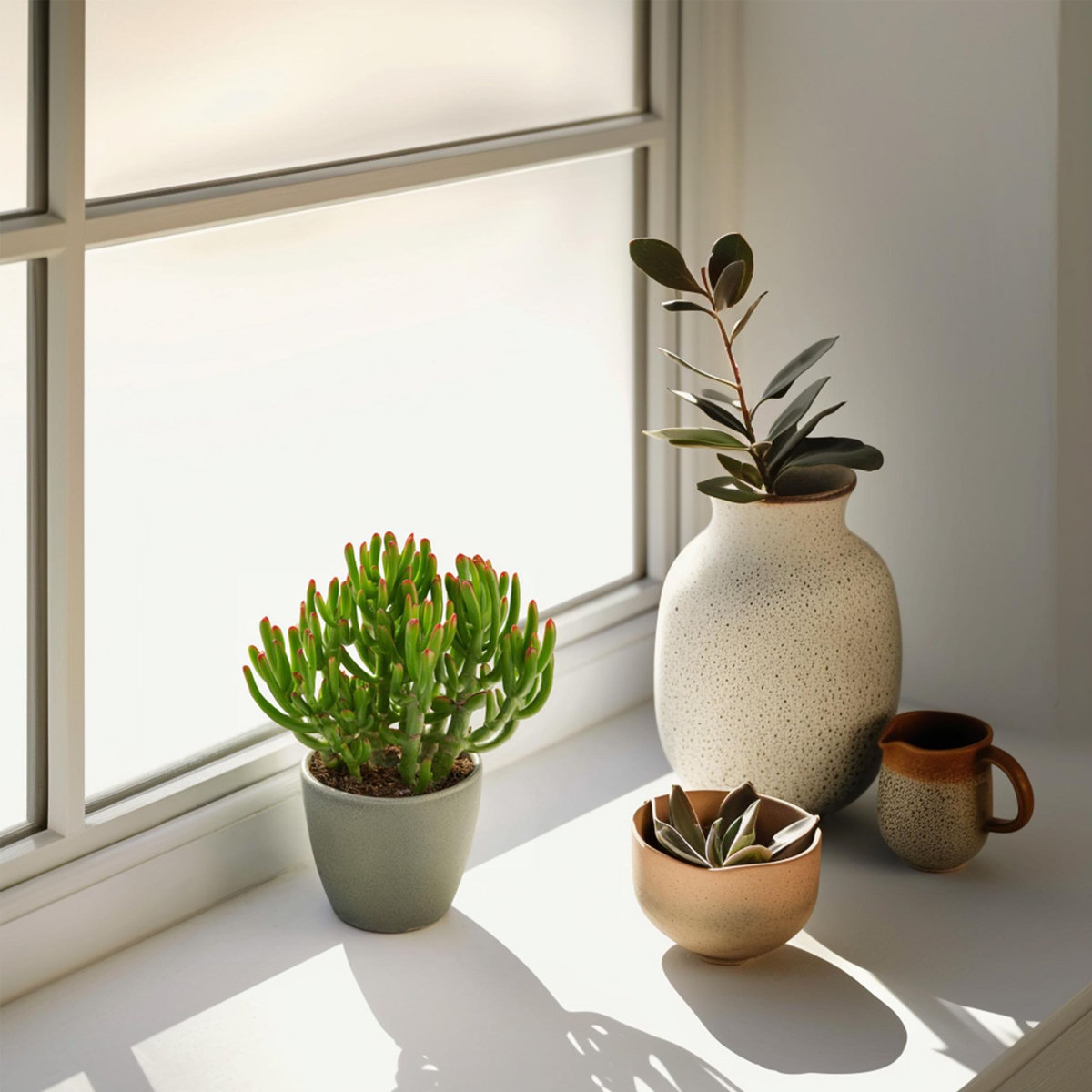 PLANT IN A BOX Plante de Jade - Lot de 2 - Crassula ovata 'Gollum' - Hauteur 15-25cm - Pot 12cm