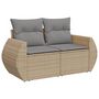 Voir la diapositive 2 : VIDAXL Canape de jardin avec coussins 2 places beige resine tressee