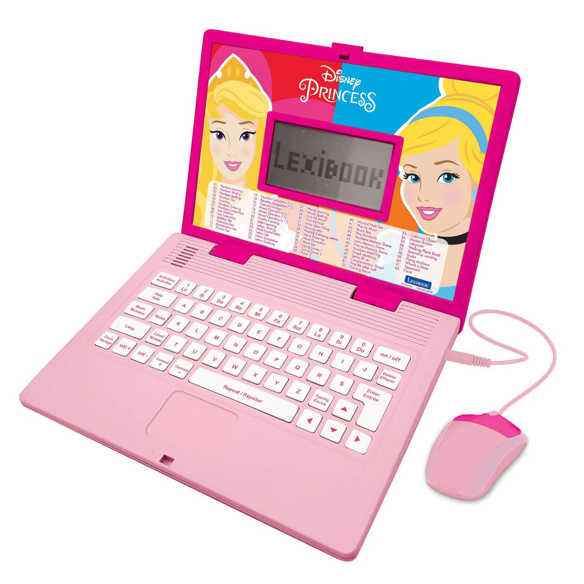 Lexibook Ordinateur portable éducatif bilingue Disney Princesse (FR/EN)