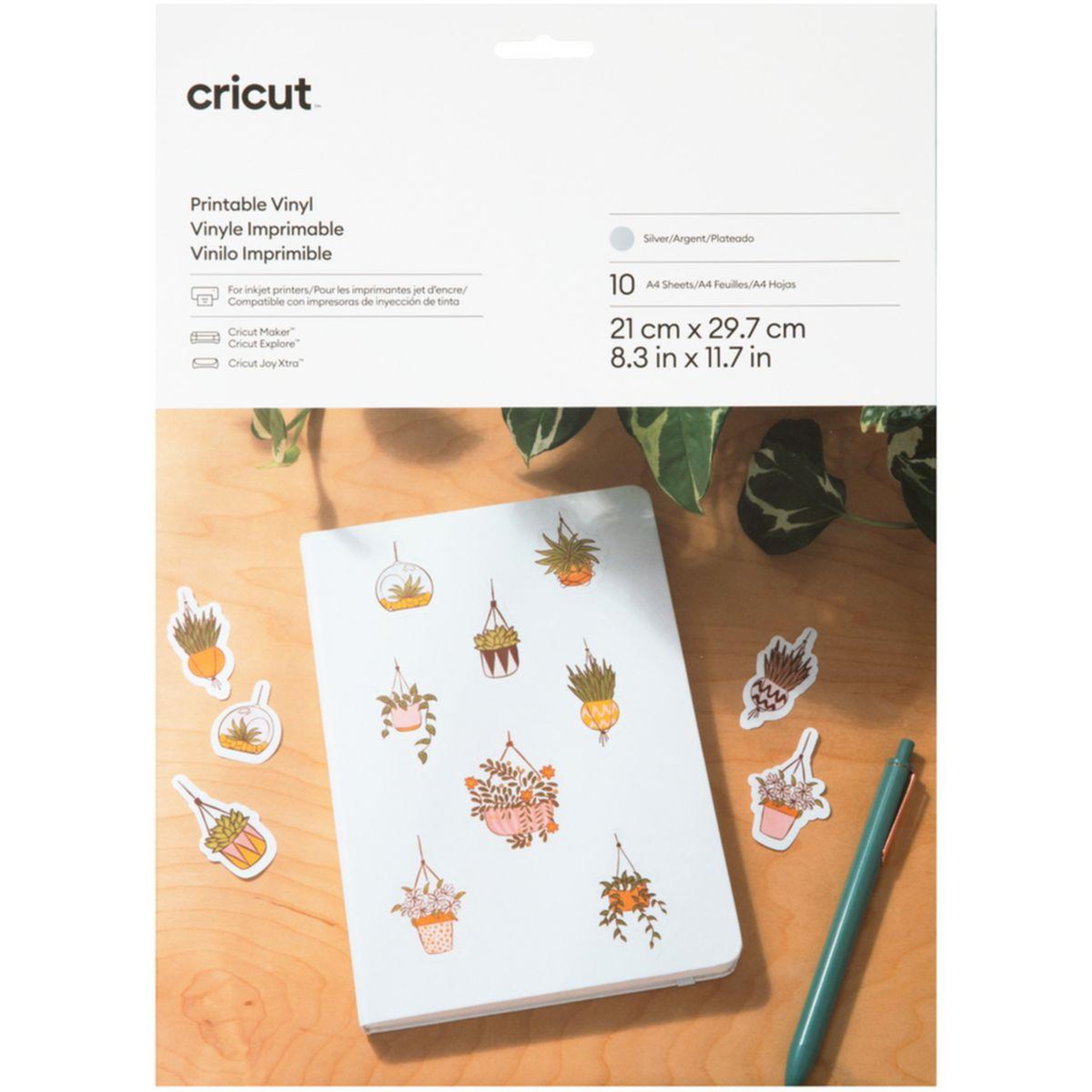 Voir la diapositive 1 : CRICUT Accessoire Vinyl A4 10 feuilles silver