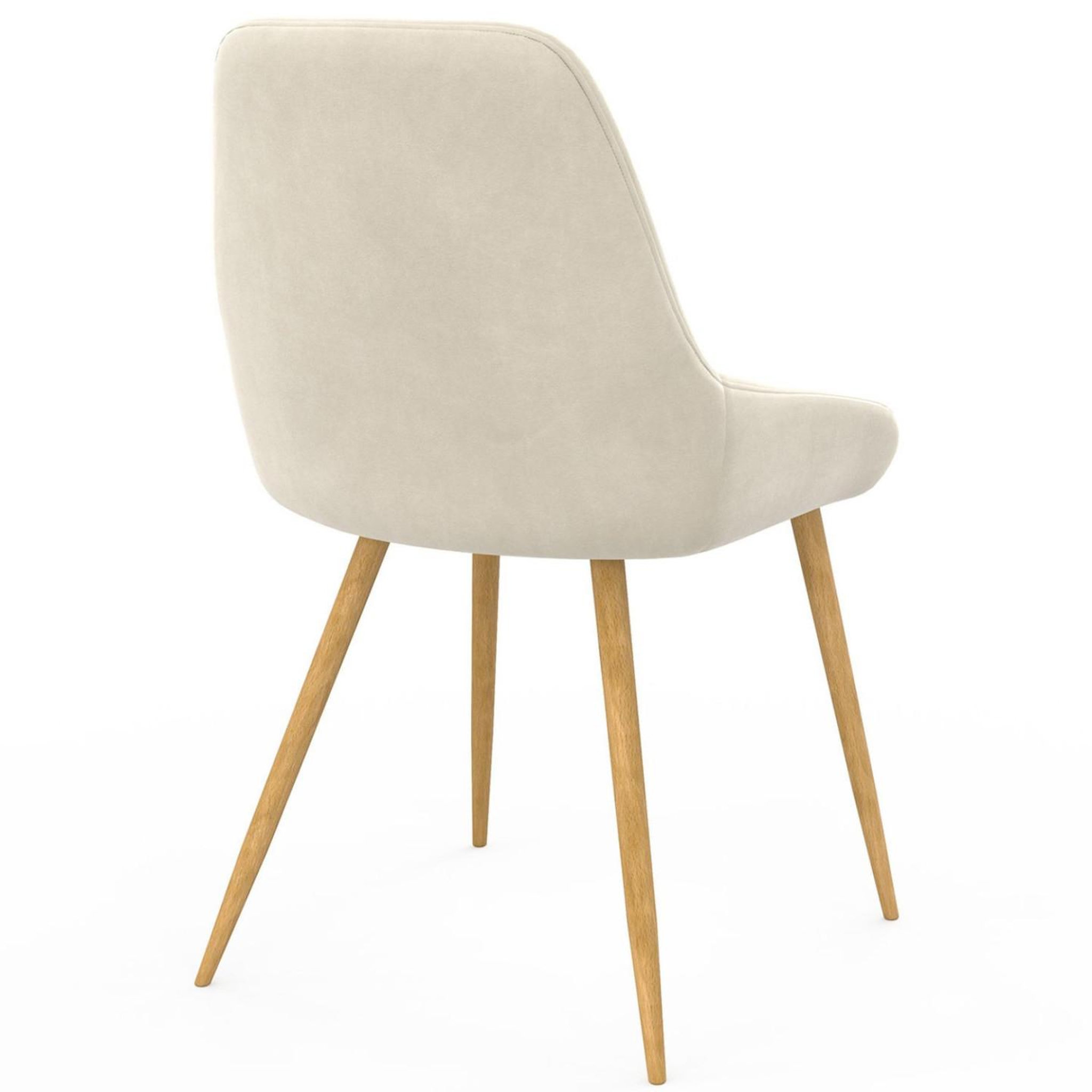 Voir la diapositive 4 : ID MARKET Lot de 6 chaises de salle à manger thalya en velours beige et pieds effet bois avec accoudoirs