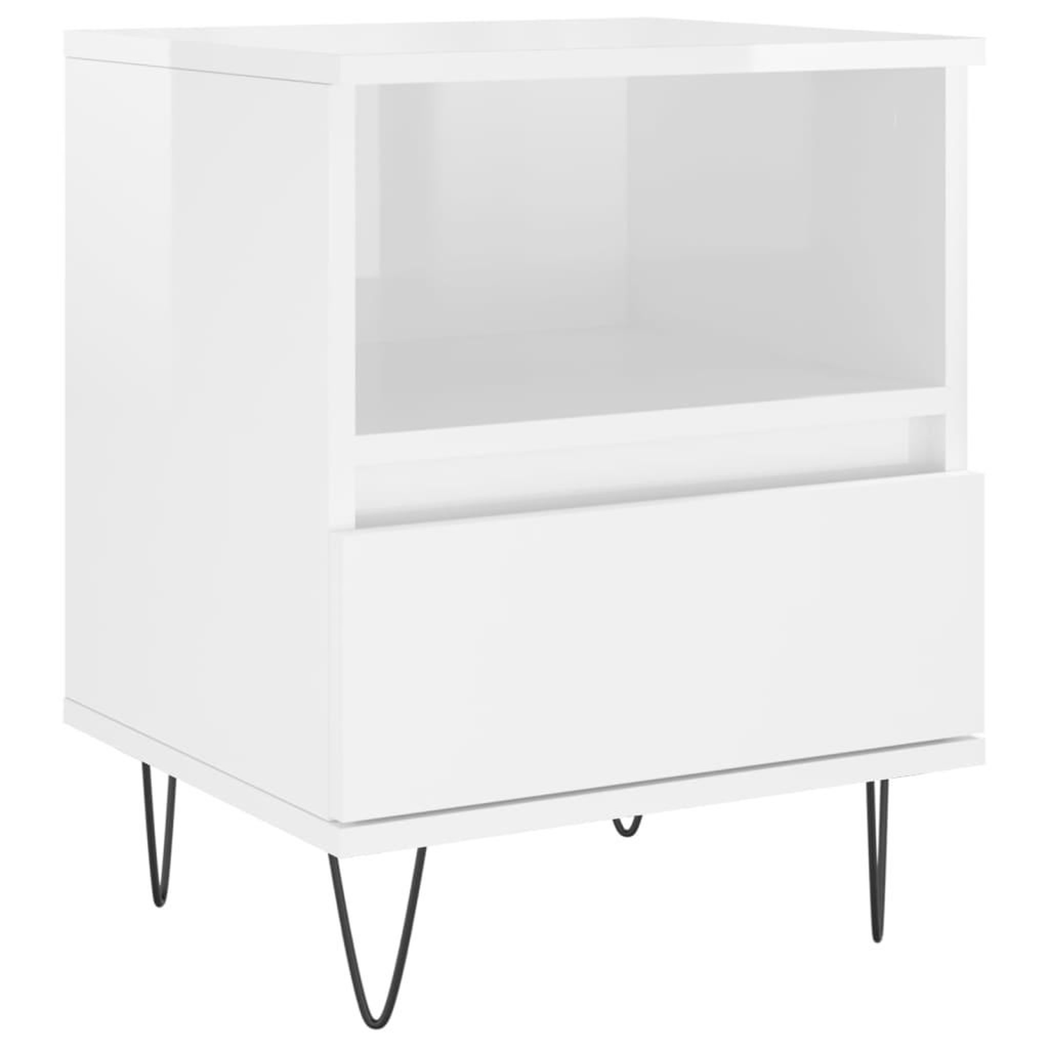 Voir la diapositive 2 : VIDAXL Table de chevet Blanc brillant 40x35x50 cm Bois d'ingenierie