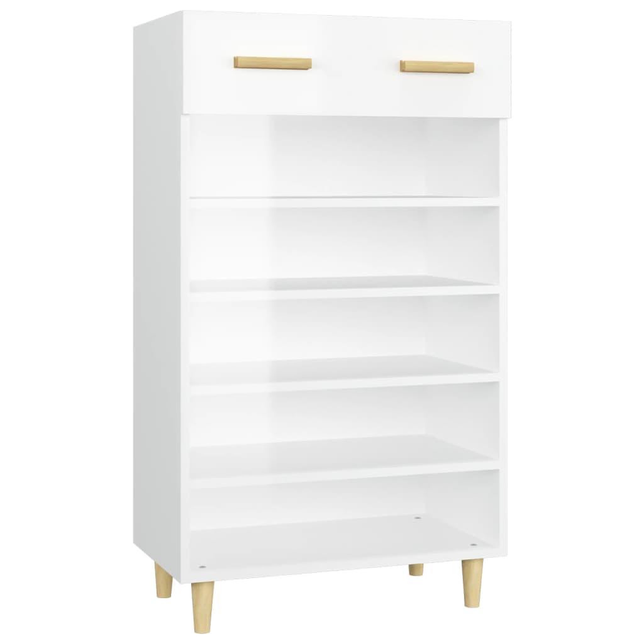 Voir la diapositive 2 : VIDAXL Armoire a chaussure Blanc brillant 60x35x105 cm Bois ingenierie