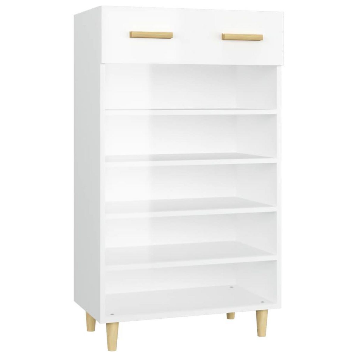 VIDAXL Armoire a chaussure Blanc brillant 60x35x105 cm Bois ingenierie