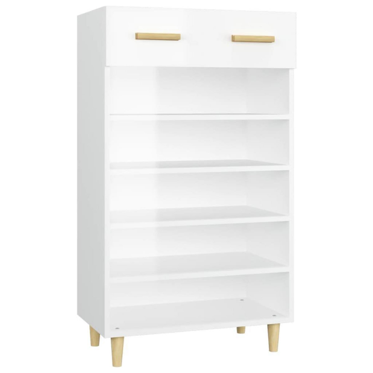 VIDAXL Armoire a chaussure Blanc brillant 60x35x105 cm Bois ingenierie