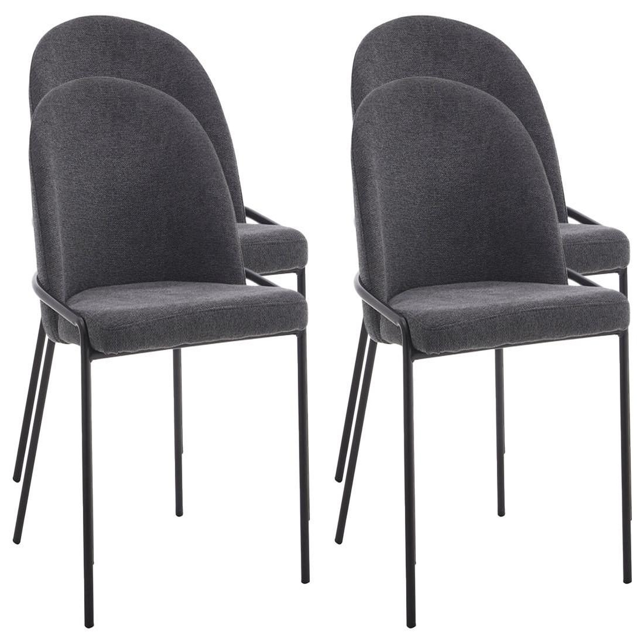 Voir la diapositive 1 : BEST MOBILIER Imelda - lot de 4 chaises - en tissu - gris anthracite
