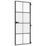Voir la diapositive 2 : VIDAXL Porte interieure mince noir 83x201,5 cm verre trempe aluminium