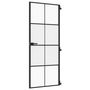 Voir la diapositive 2 : VIDAXL Porte interieure mince noir 83x201,5 cm verre trempe aluminium