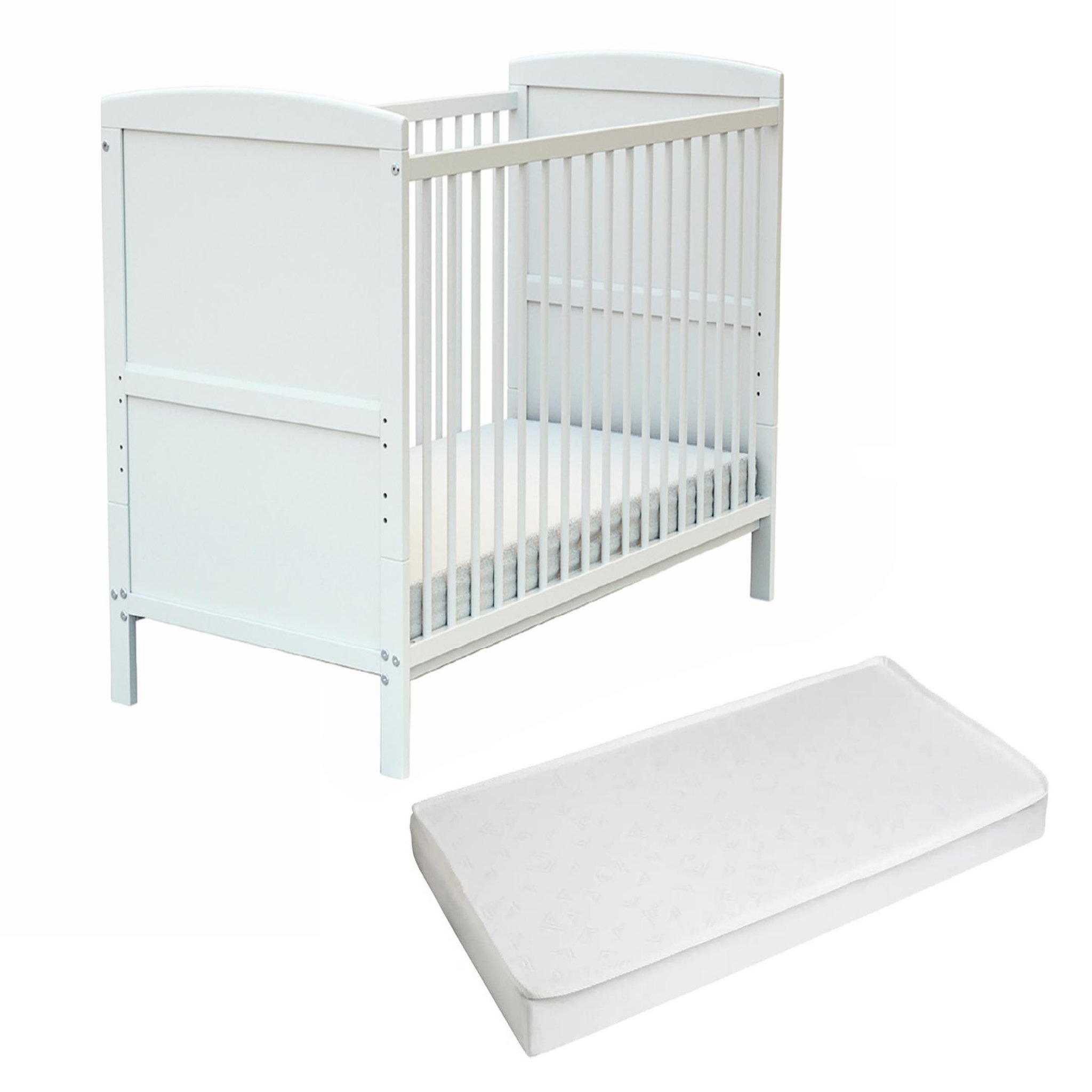 AT4 Lit bébé évolutif avec matelas ESSENTIEL 60 x 120 cm en bois. Coloris disponibles : Bicolore, Beige