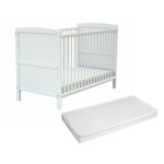 AT4 Lit bébé évolutif avec matelas ESSENTIEL 60 x 120 cm en bois. Coloris disponibles : Bicolore, Beige