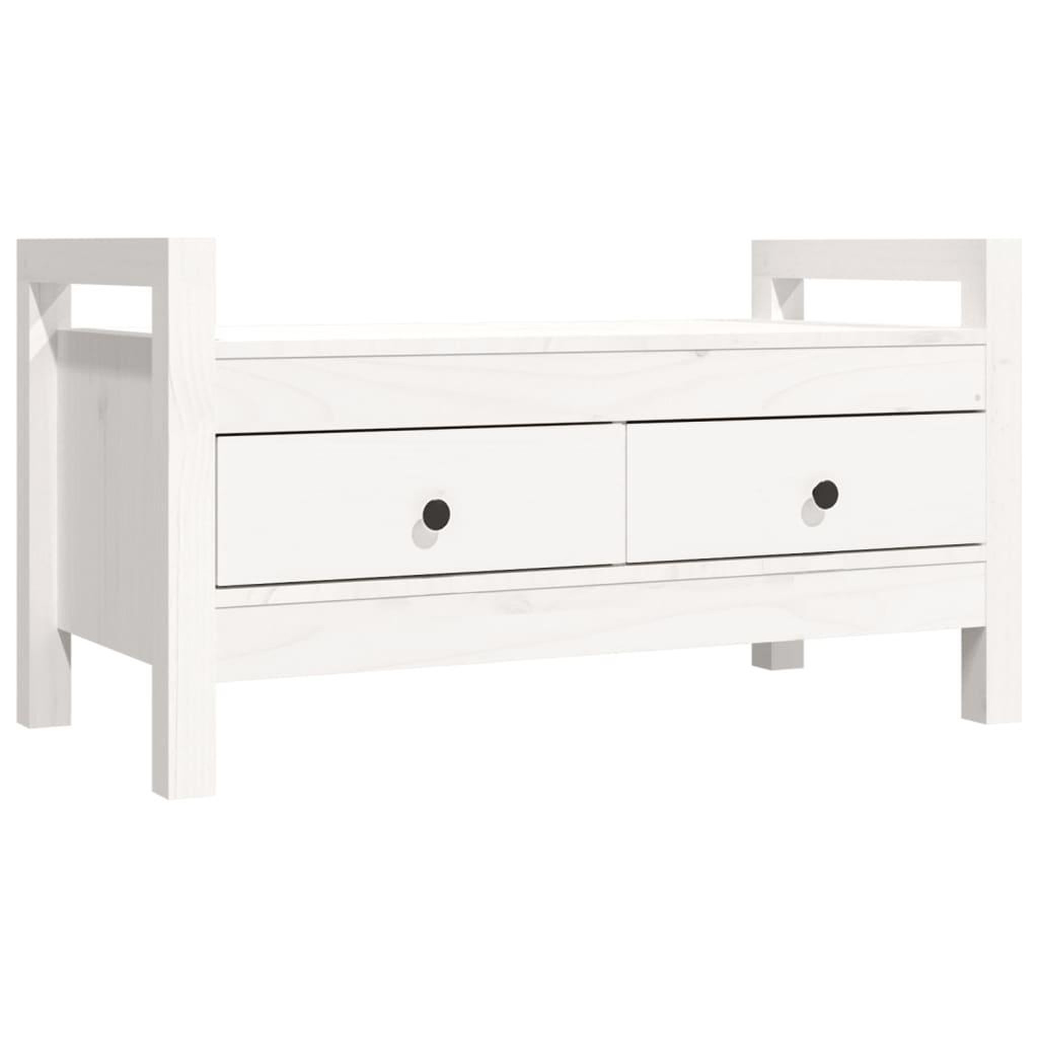 Voir la diapositive 2 : VIDAXL Banc d'entree Blanc 80x40x43 cm Bois de pin massif