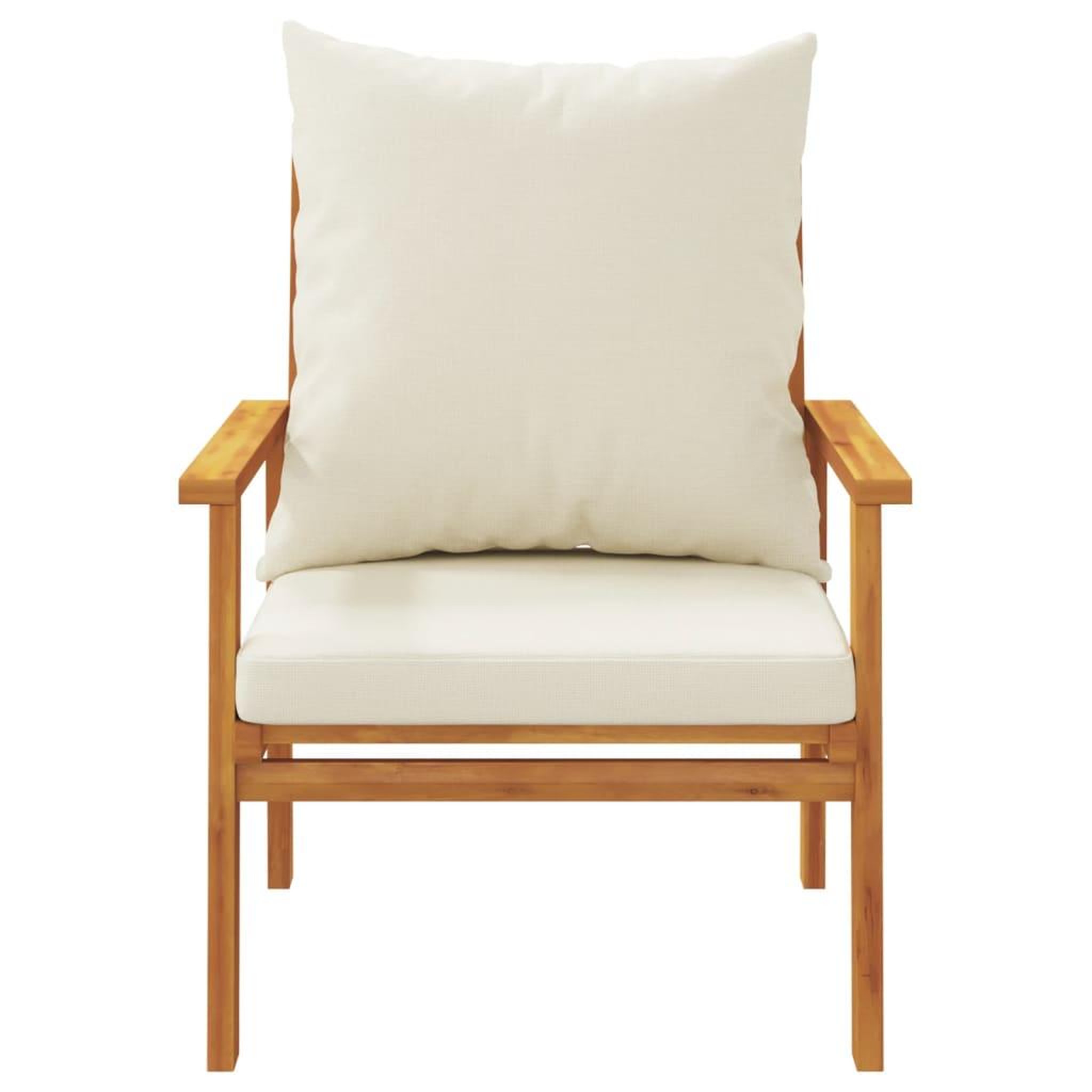 Voir la diapositive 4 : VIDAXL Fauteuil de jardin lot de 2 avec coussin bois massif d'acacia