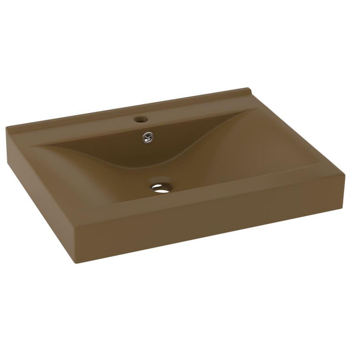 VIDAXL Lavabo avec trou de robinet Creme mat 60x46 cm Ceramique