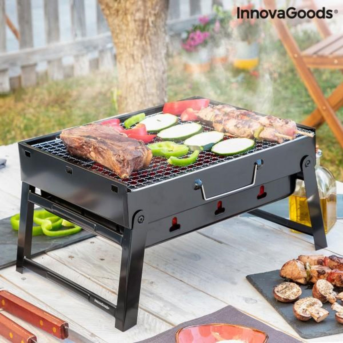 INNOVAGOODS Barbecue Pliable Portatif à Charbon BearBQ InnovaGoods
