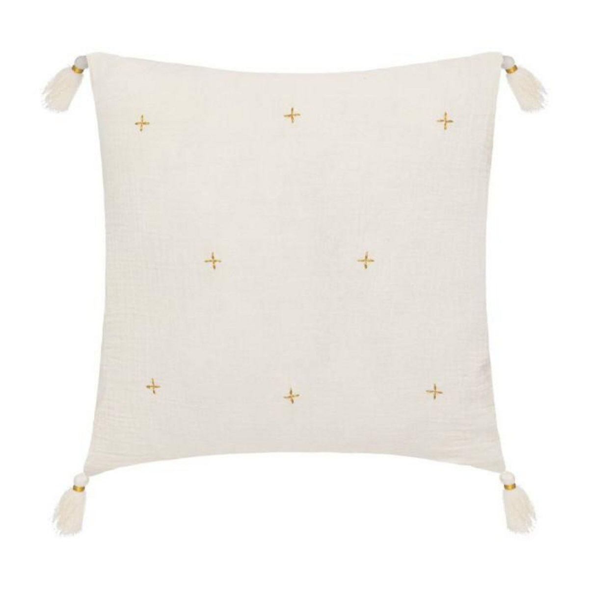 ATMOSPHERA Coussin Déco à Pompons  Millo  40x40cm Ivoire