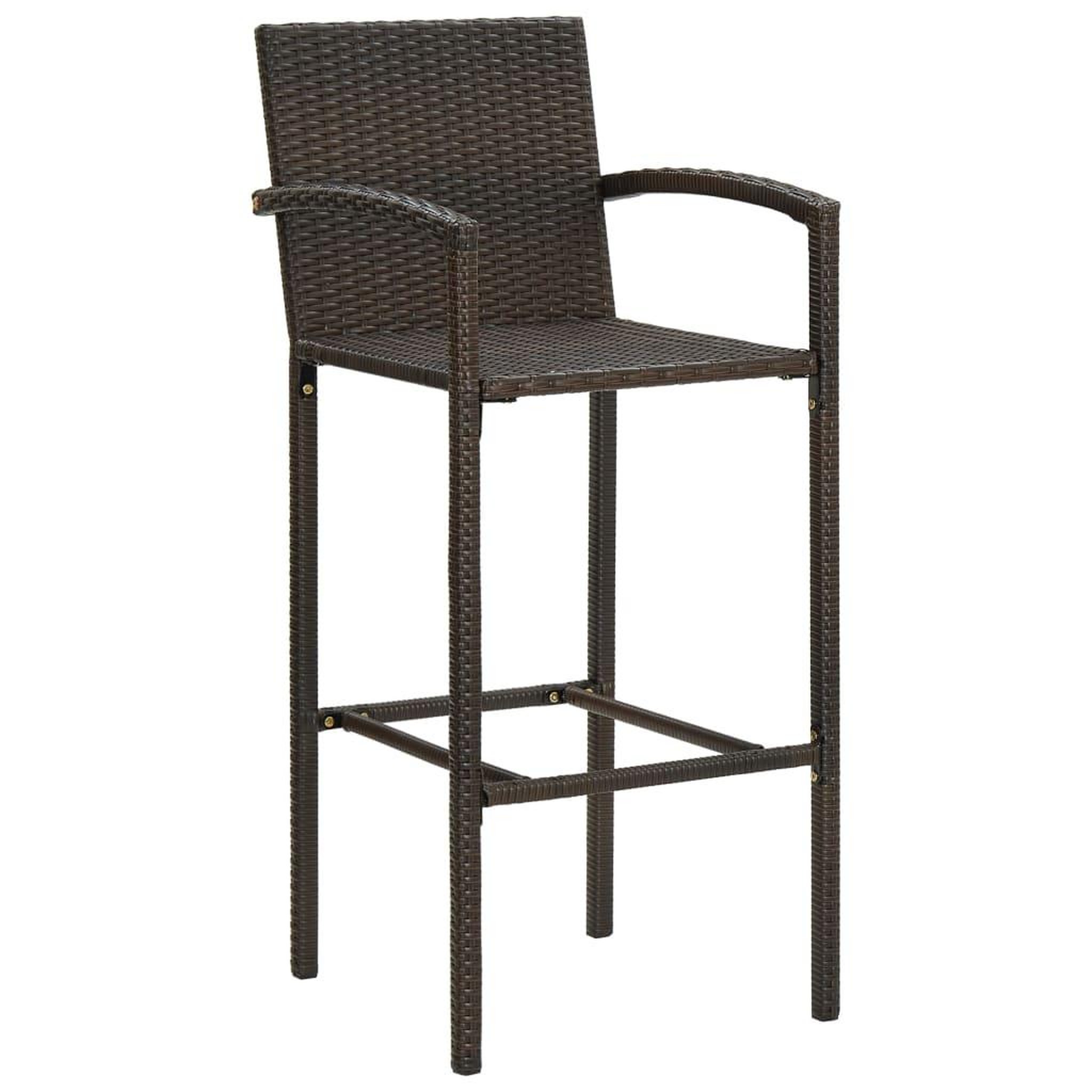 Voir la diapositive 4 : VIDAXL Ensemble de bar d'exterieur 5 pcs accoudoir poly rotin marron