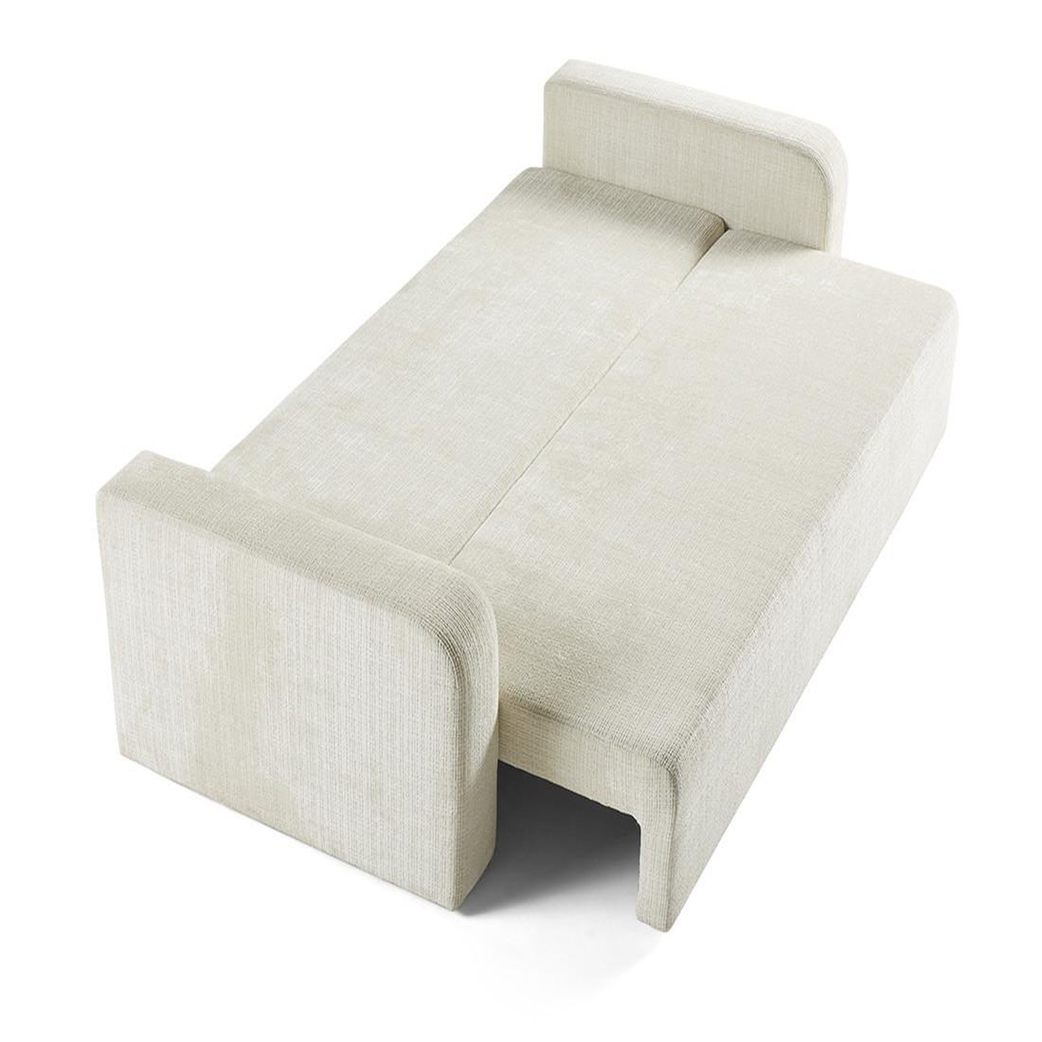 Voir la diapositive 2 : BEST MOBILIER Miro - canapé droit 3 places - convertible avec coffre - en velours texturé