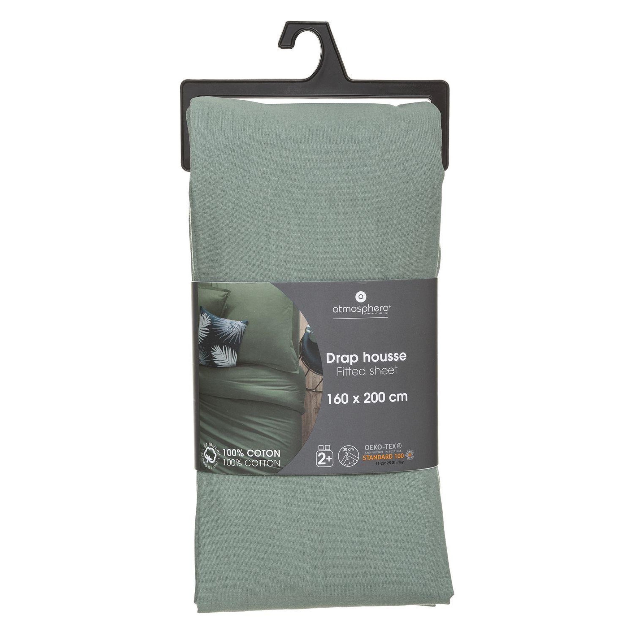 Voir la diapositive 1 : ATMOSPHERA Drap Housse bonnet 30 cm 100% Coton Esther