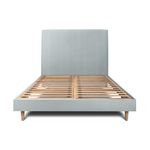 Sommeil de Plomb Lit avec tête de lit tapissier velours et sommier kit - Hauteur totale : 29cm. Coloris disponibles : Vert, Bicolore, Gris, Bleu, Marron