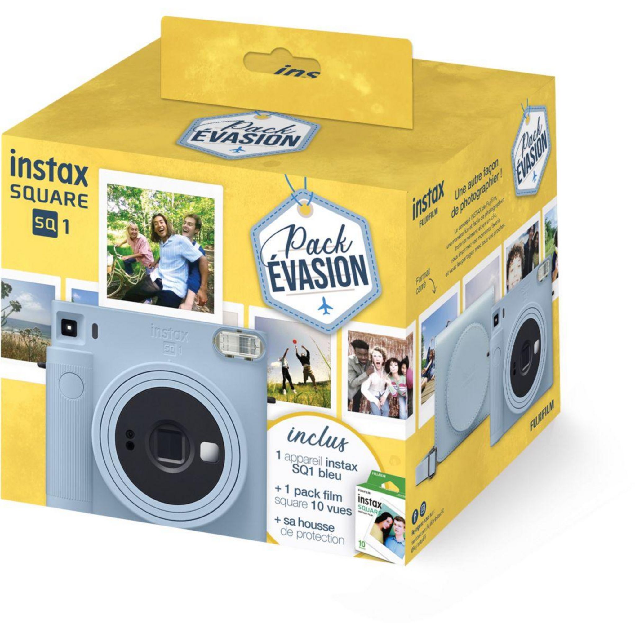 FUJIFILM Appareil photo Instantané Pack Evasion SQ1 Bleu pas cher Auchan.fr