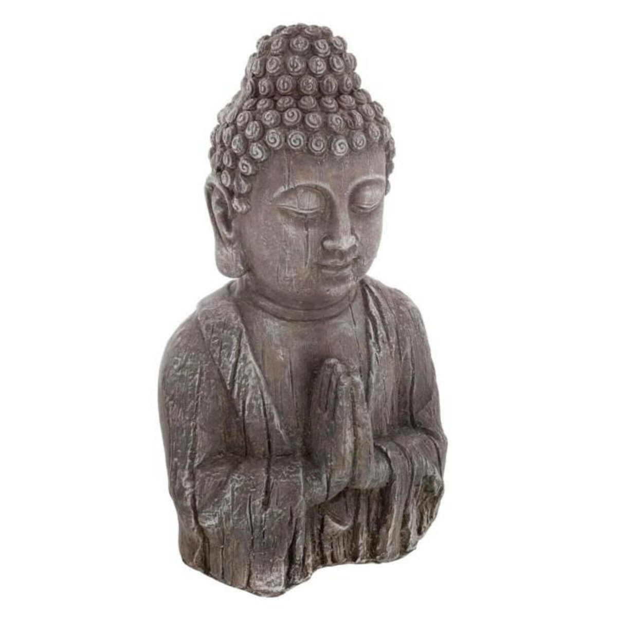 ATMOSPHERA Statuette de Bouddha  Effet Bois  49cm Gris