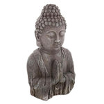 ATMOSPHERA Statuette de Bouddha  Effet Bois  49cm Gris