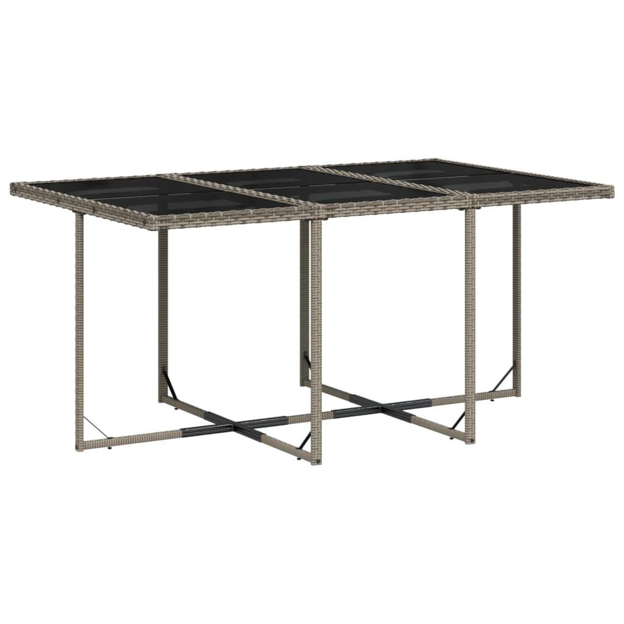 Voir la diapositive 4 : VIDAXL Ensemble a manger de jardin et coussins 7 pcs gris rotin