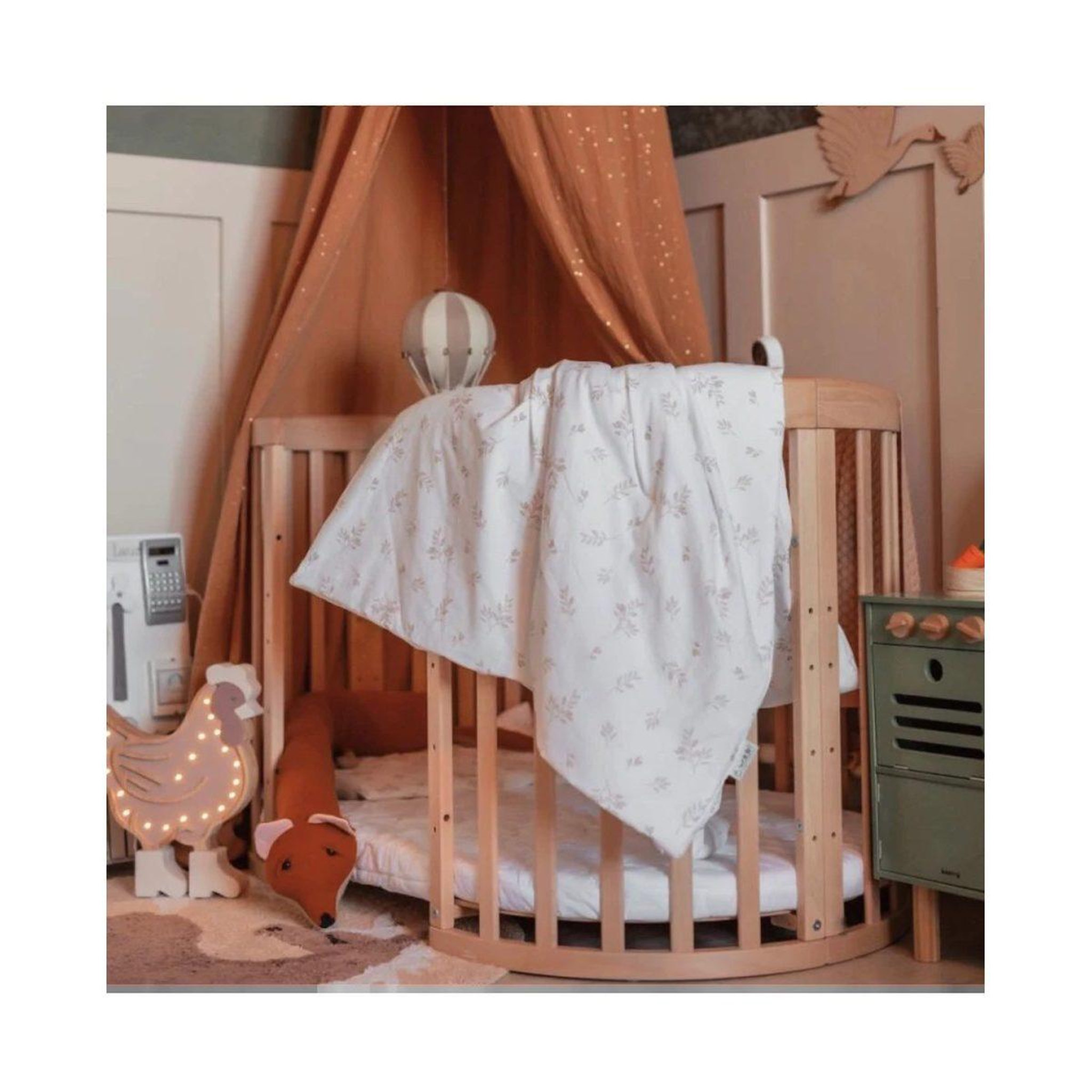 Voir la diapositive 3 : WALDIN Parure de lit bébé couette et oreiller 120 × 90 cm - taille L - feuilles brunes