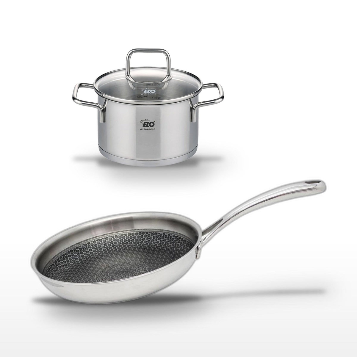 ELO Lot Poêle 28 cm & Faitout 12 cm Elo Relief Evolution
