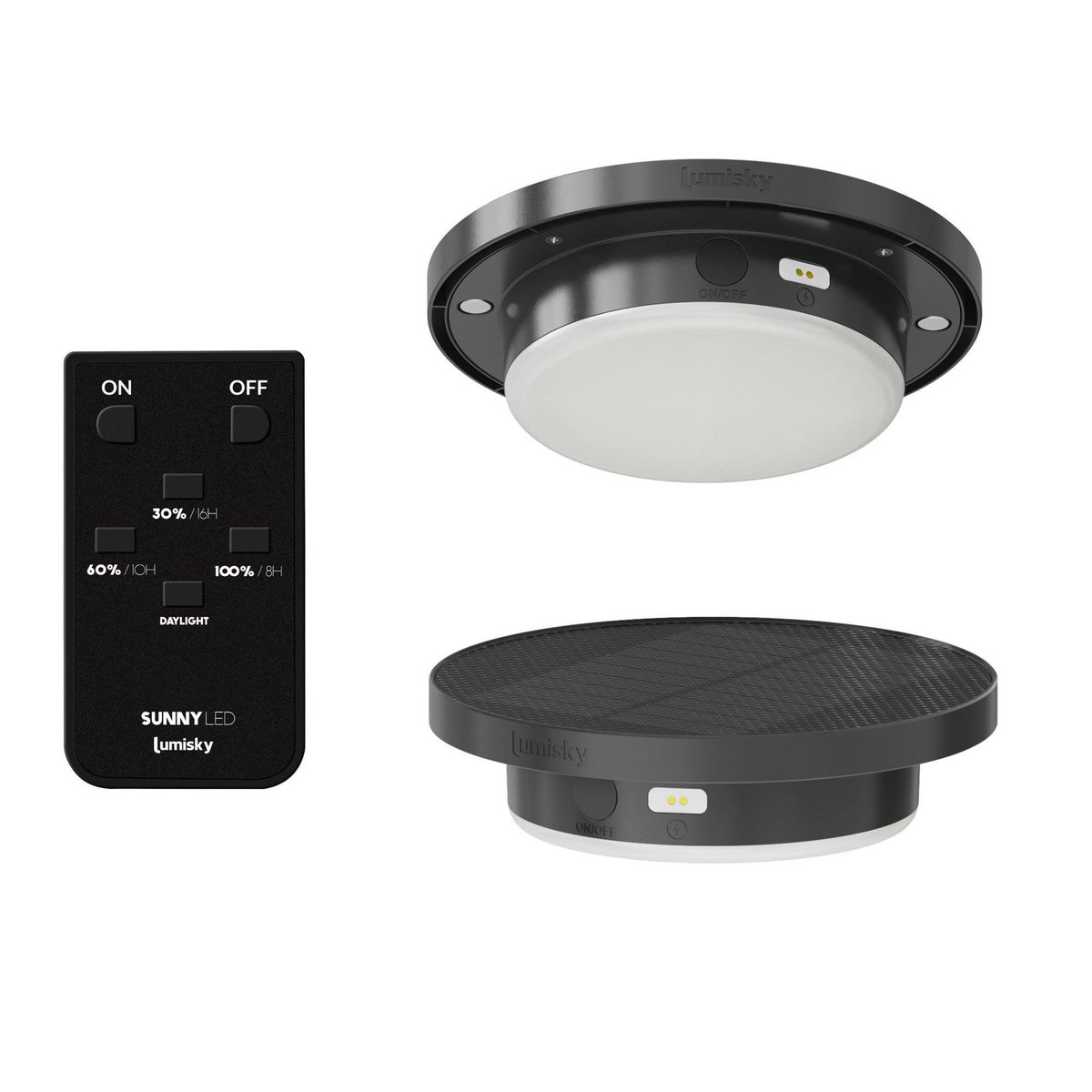 Lumisky Lampadaire solaire SOLEO Gris Poly rotin H145 cm