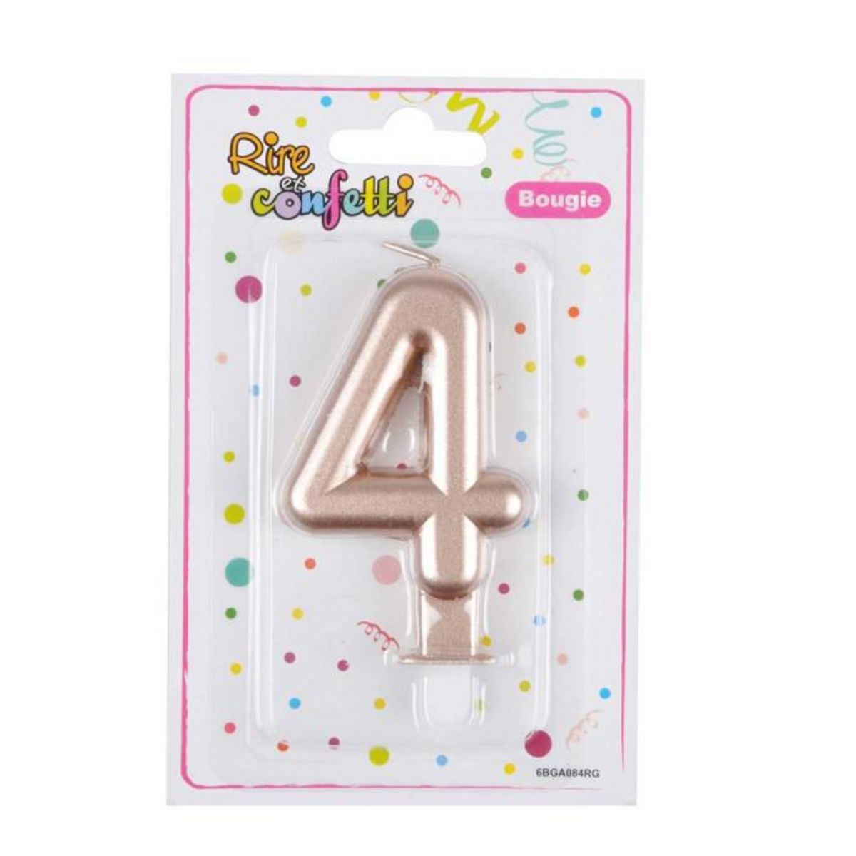 Paris Prix Bougie d'Anniversaire  Chiffre 4  7cm Rose Gold