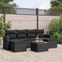 Voir la diapositive 1 : VIDAXL Salon de jardin 7 pcs avec coussins noir resine tressee