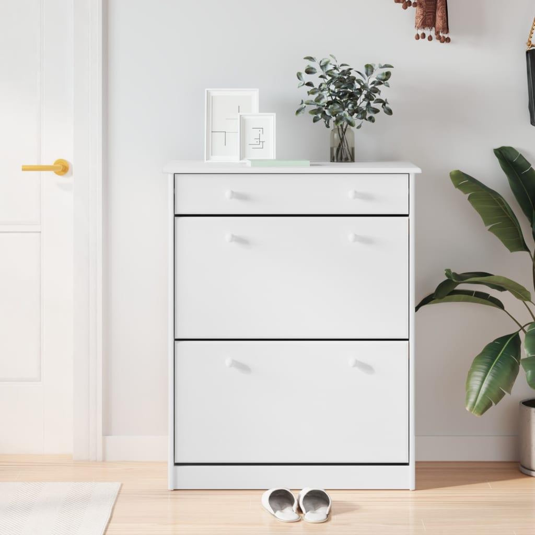 VIDAXL Armoire a chaussures ALTA blanc 77x35x96 cm bois massif de pin