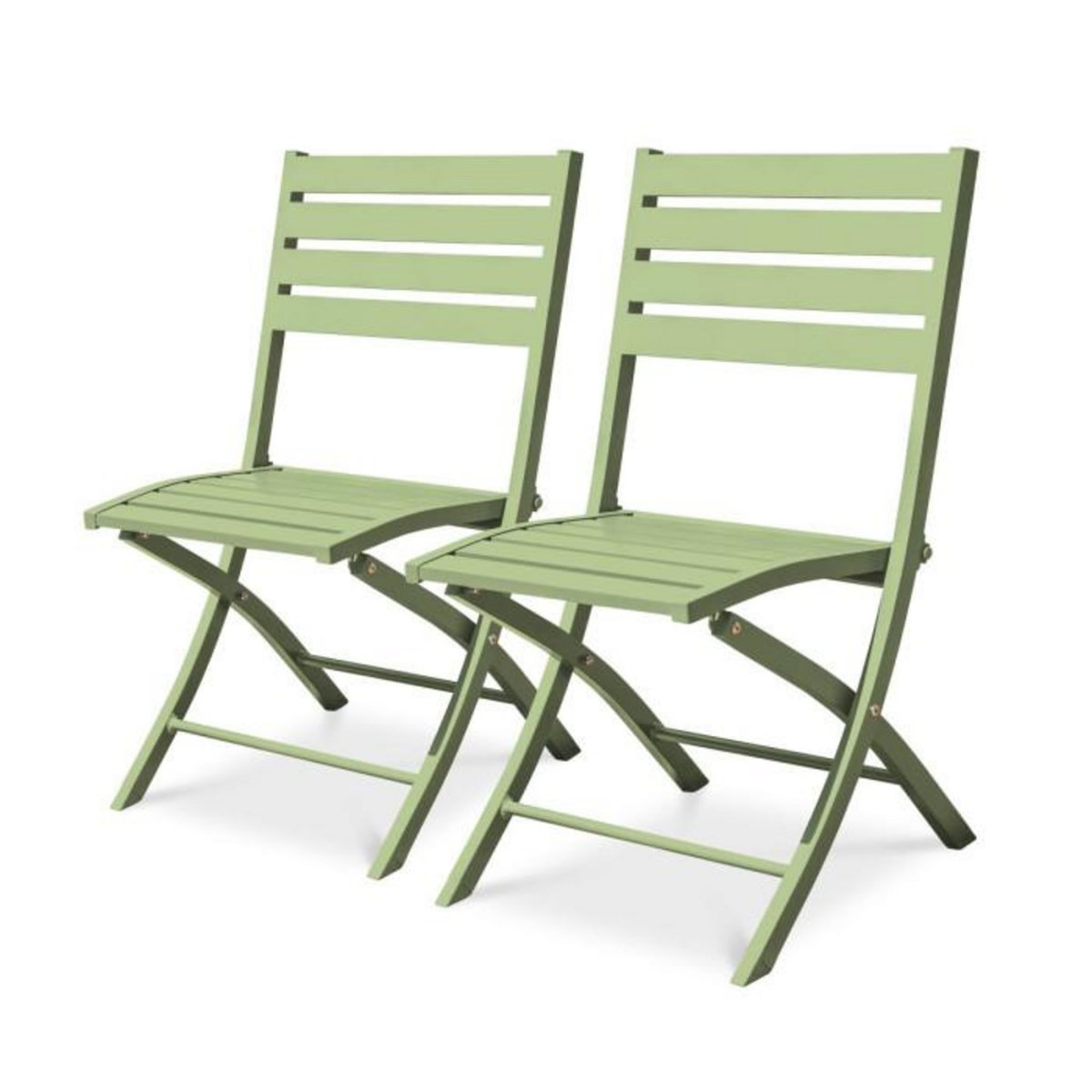 Paris Prix Lot de 2 Chaises de Jardin Pliantes  Marius  82cm Vert Lagune