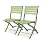 Voir la diapositive 2 : Paris Prix Lot de 2 Chaises de Jardin Pliantes  Marius  82cm Vert Lagune