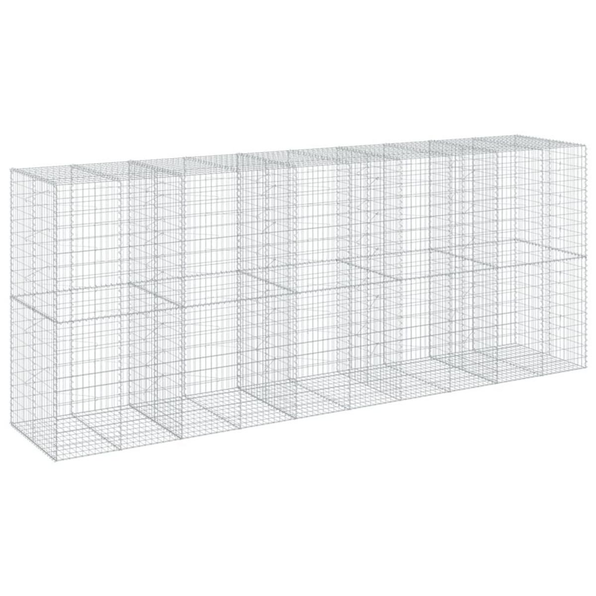 VIDAXL Panier gabion avec couvercle 500x100x200 cm fer galvanise